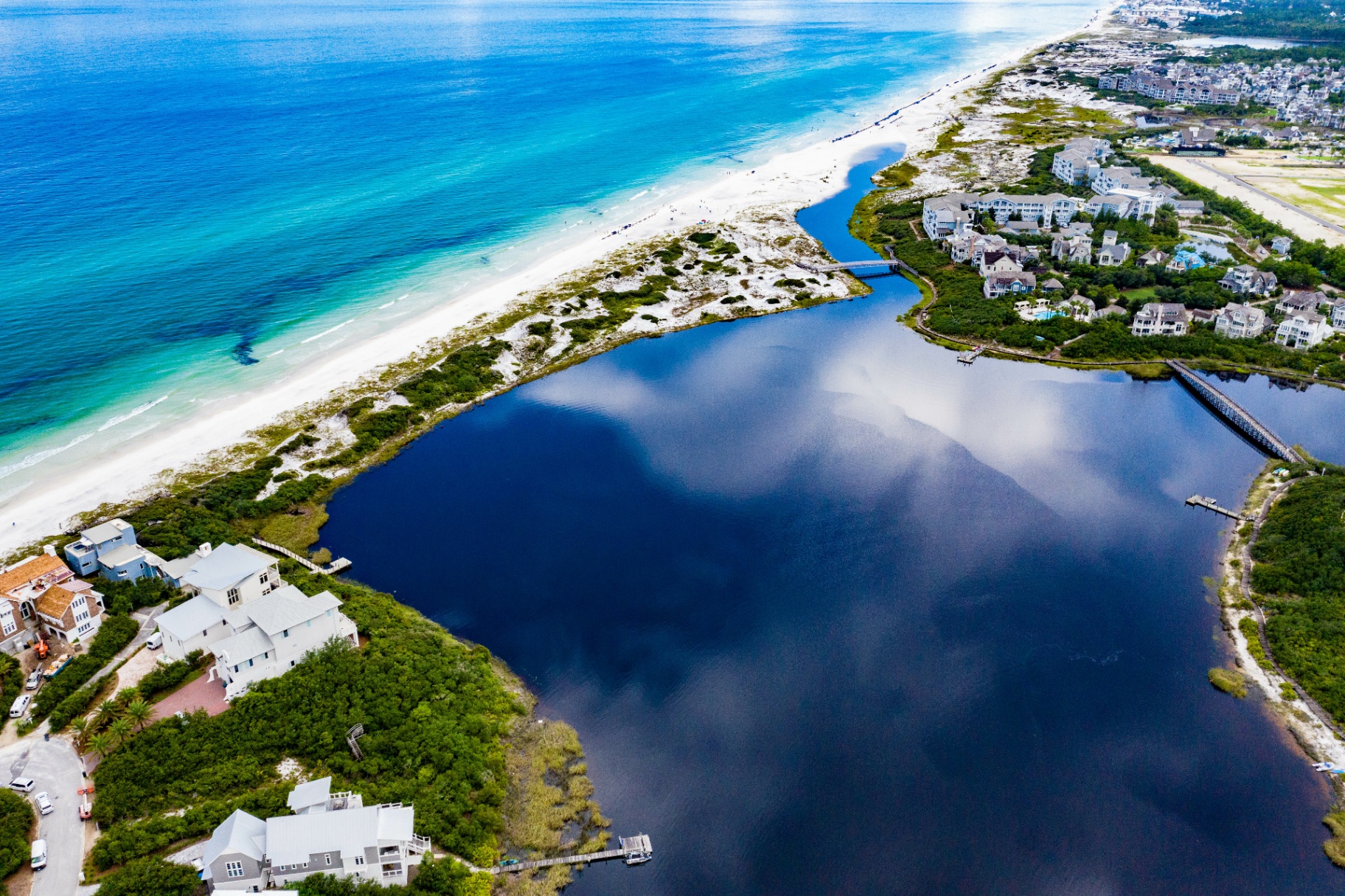 Aerial view of the 30A coastline